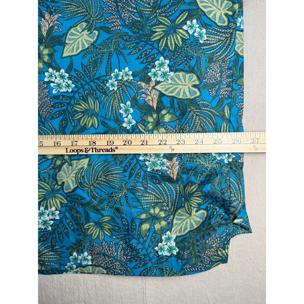Tori Richard Shirt Mens 3XL Blue Excellent 1956 MK01 Tropical Cotton Lawn Aloha - Picture 5 of 9